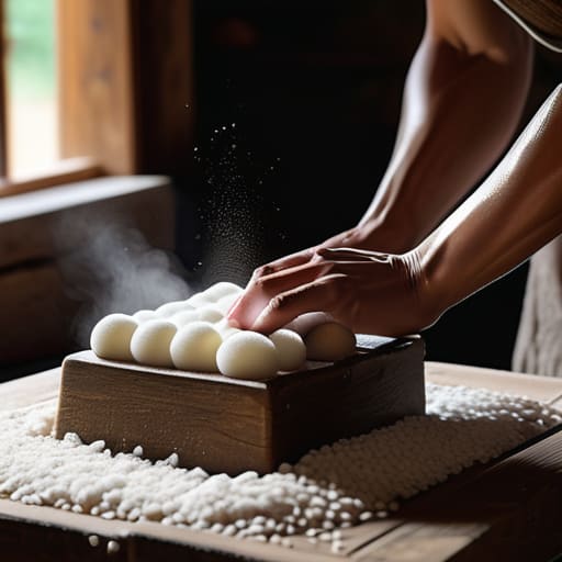 The Soul in the Grain mochi making.