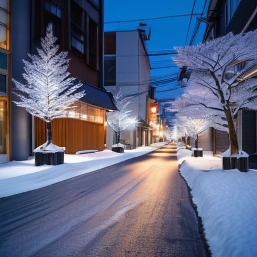 Sapporo winter travel in snowy scenery.