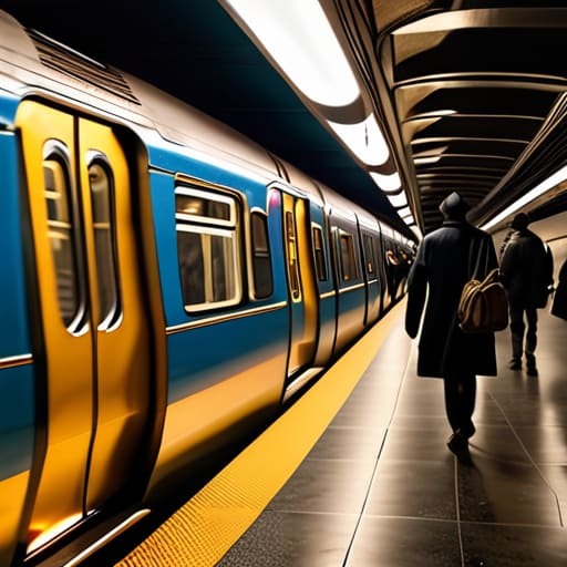 Navigating public transportation during rush hour.