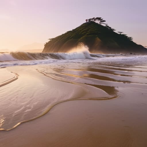 Scenic view of Tsunashima seaside coast.